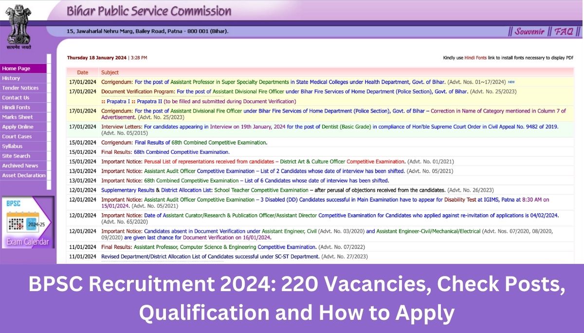 BPSC Recruitment 2024